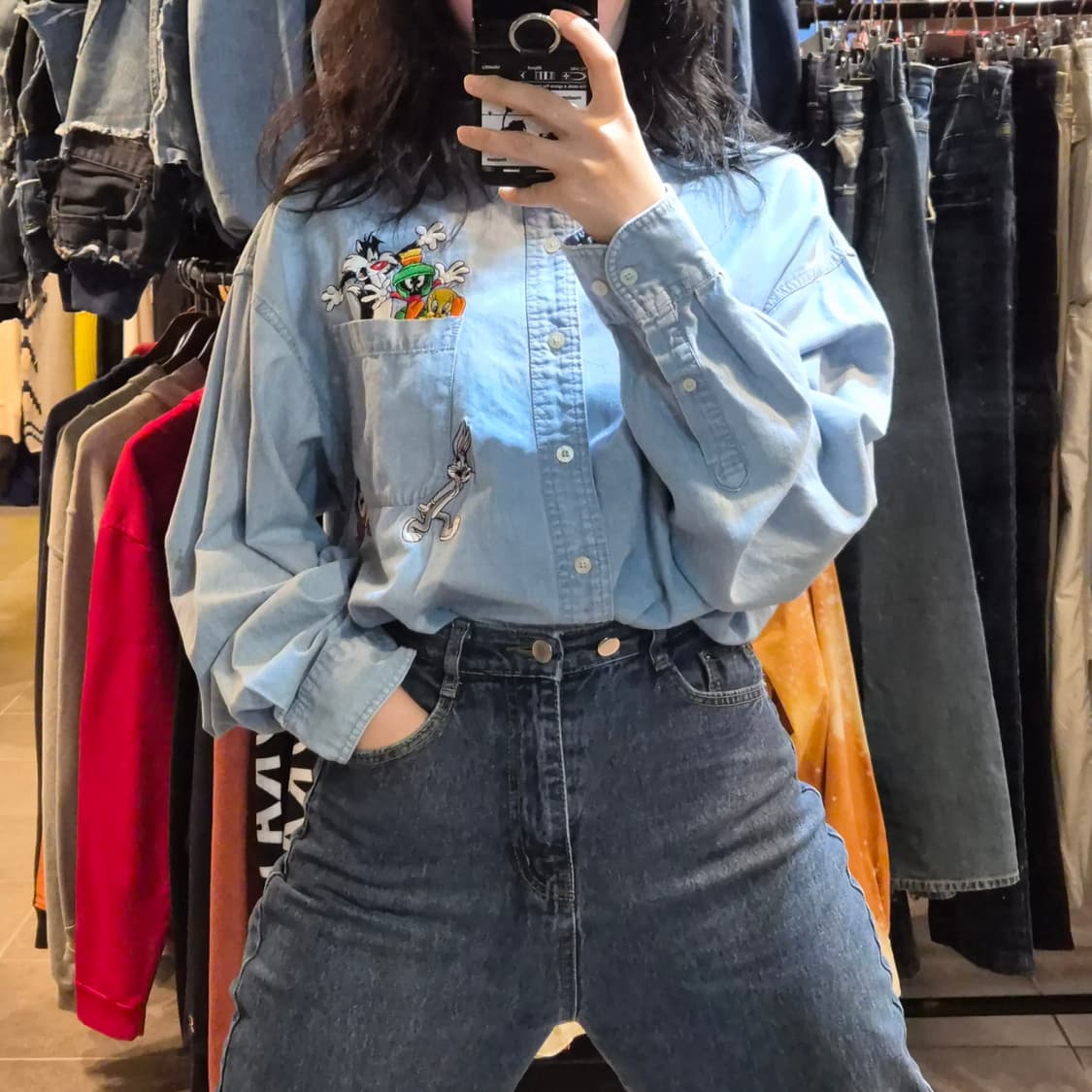 [NO.9] 워너브로스 스튜디오 루니툰 데님셔츠 상품이미지2