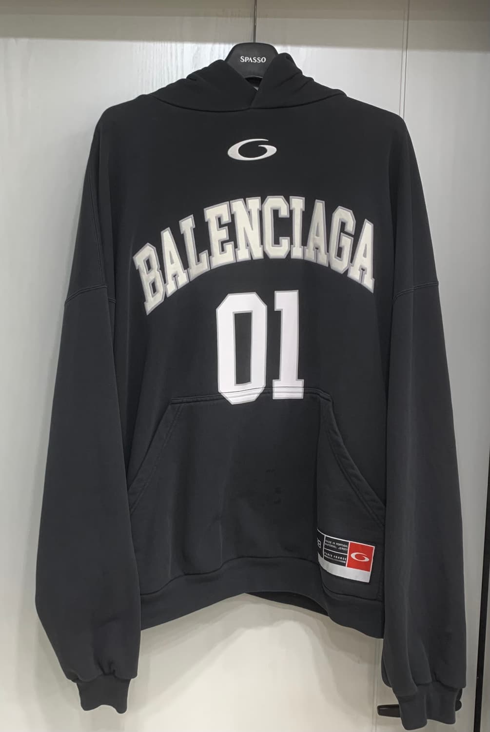 [S]발렌시아가 바스켓볼 후드티셔츠 블랙 상품이미지1