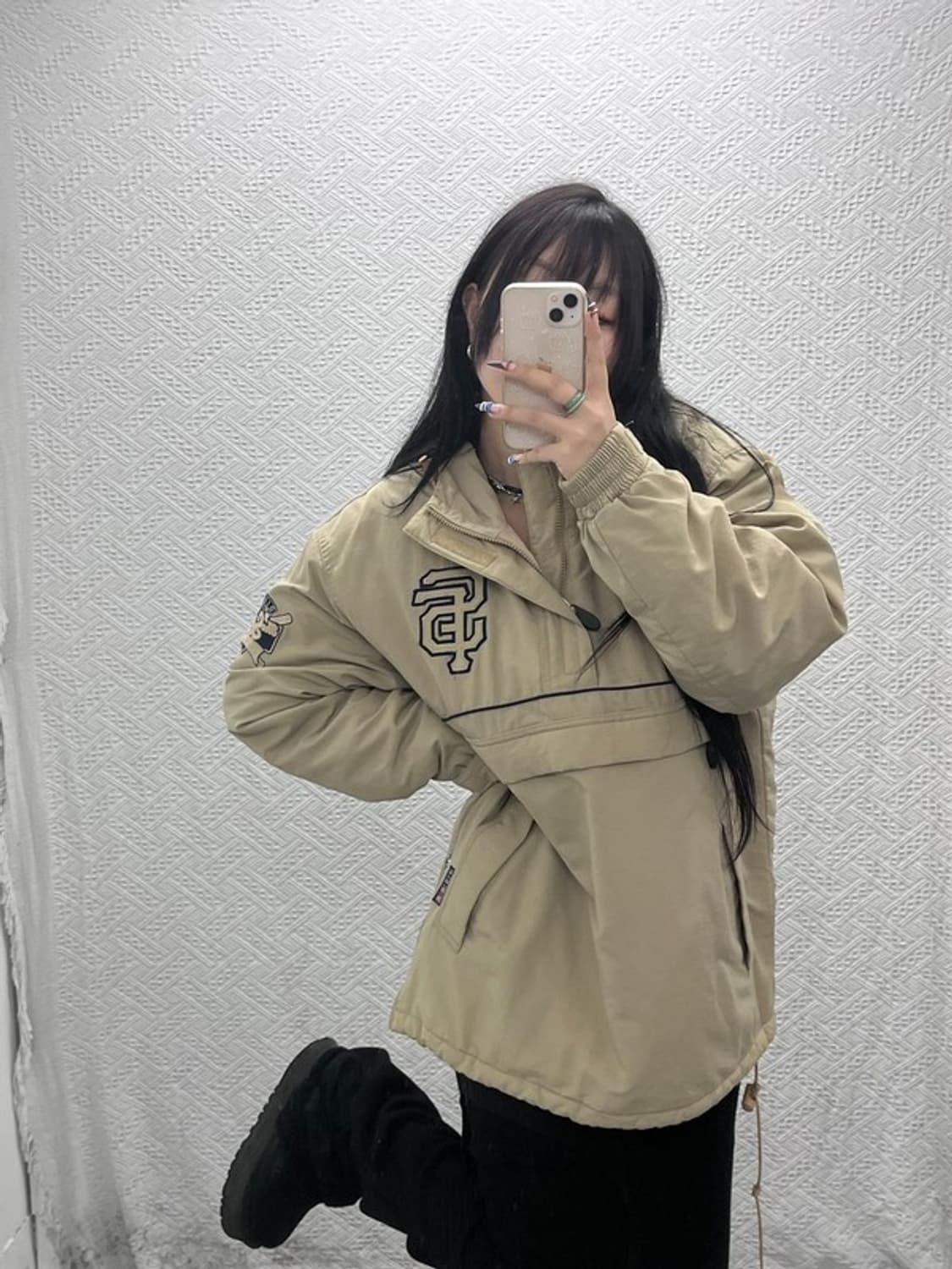 WWS 올드스쿨 빈티지 자이언츠 누빔 아노락 자켓 110 C07620 상품이미지1