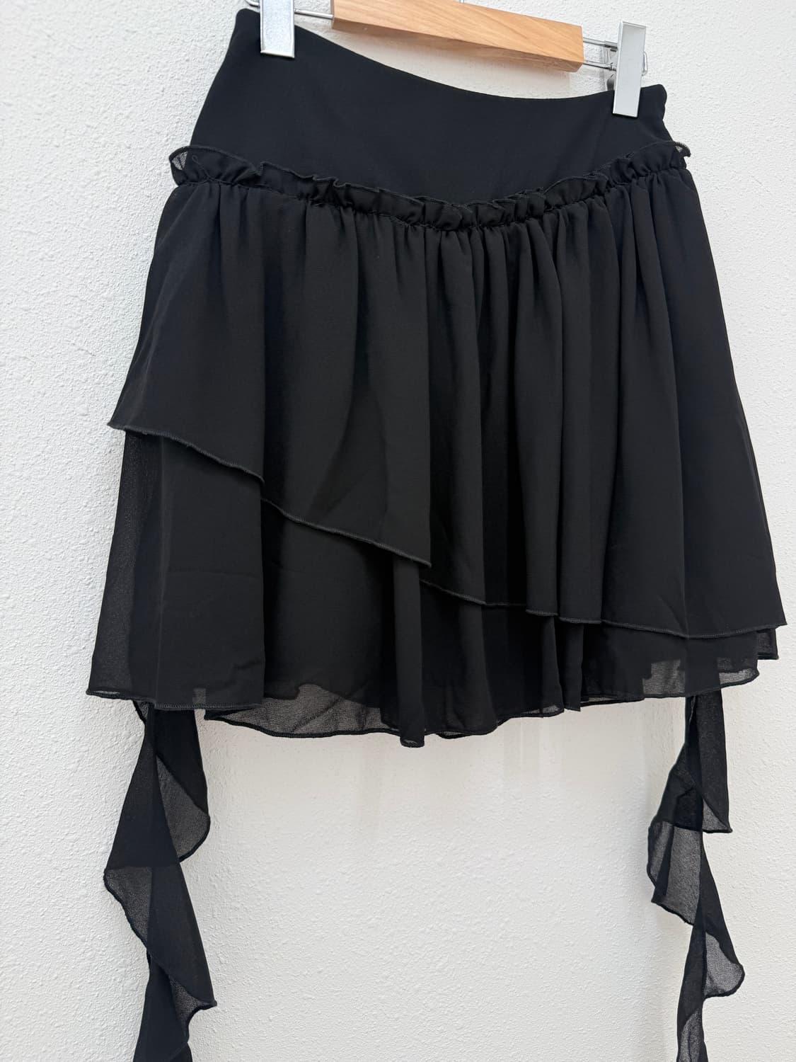 빈티지 블랙 프릴 미니 스커트 상품이미지3