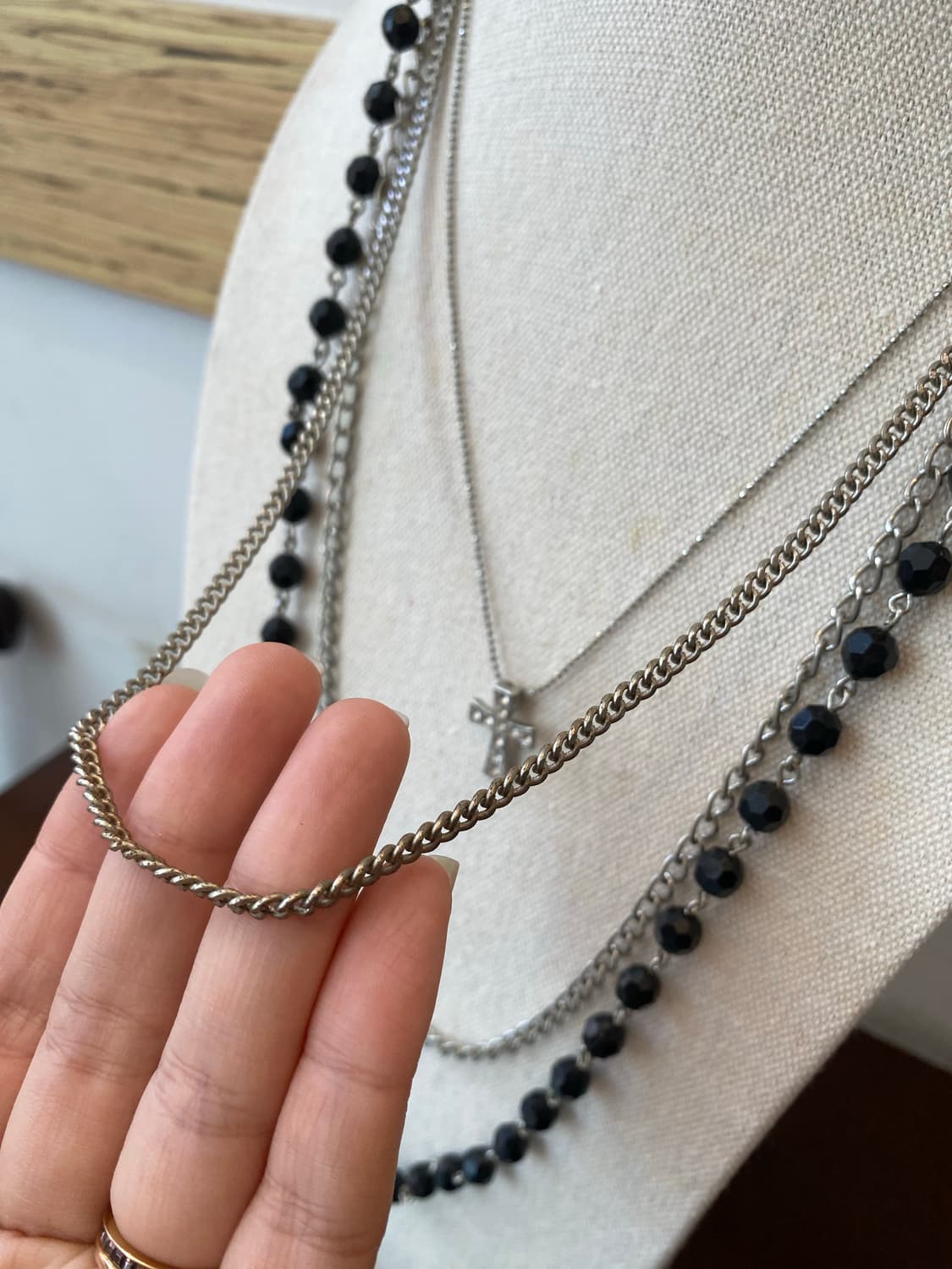 고딕무드 십자가 레이어드 목걸이 y2k 빈티지 상품이미지5