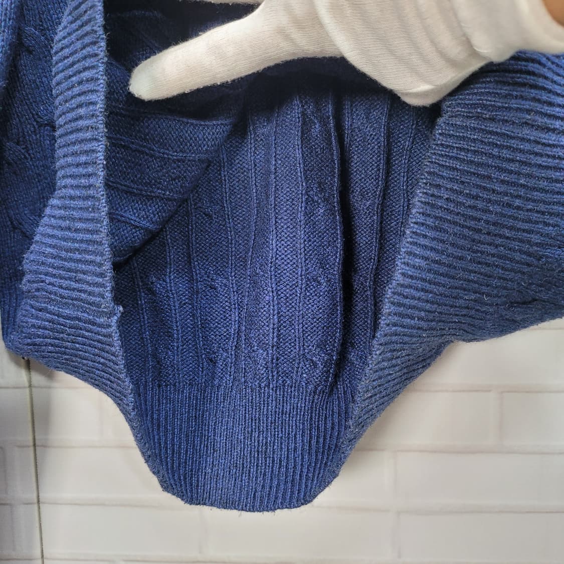 폴로랄프로렌 100%실크 꽈배기 게이블 반집업 긴팔 니트 스웨터 M사이즈 상품이미지8