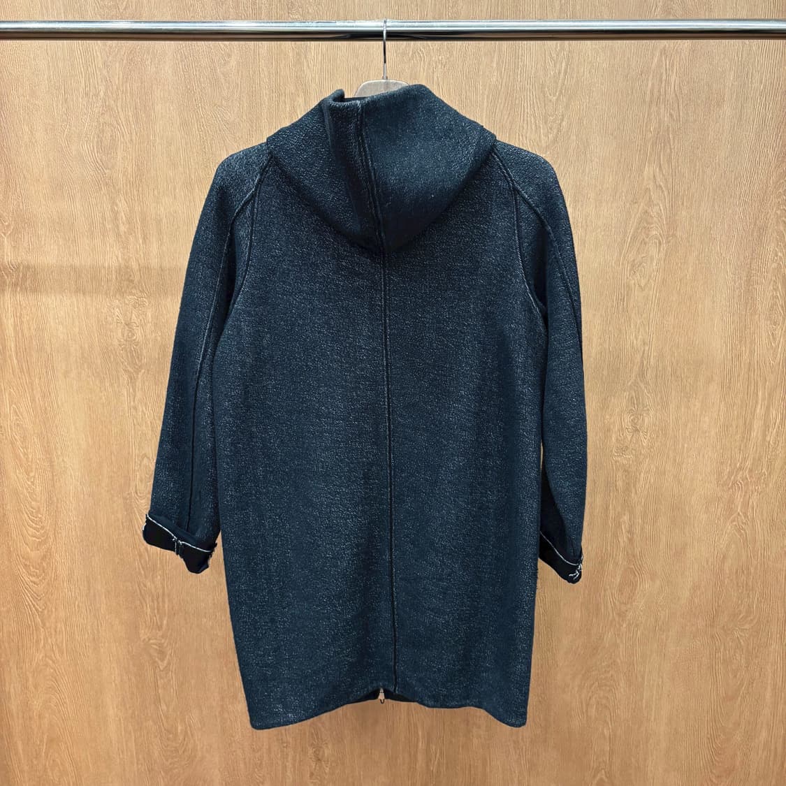 알렉산더 왕 롱 후드 코트 투웨어 집업 소매 롤업 디테일 루즈핏 차콜 상품이미지3