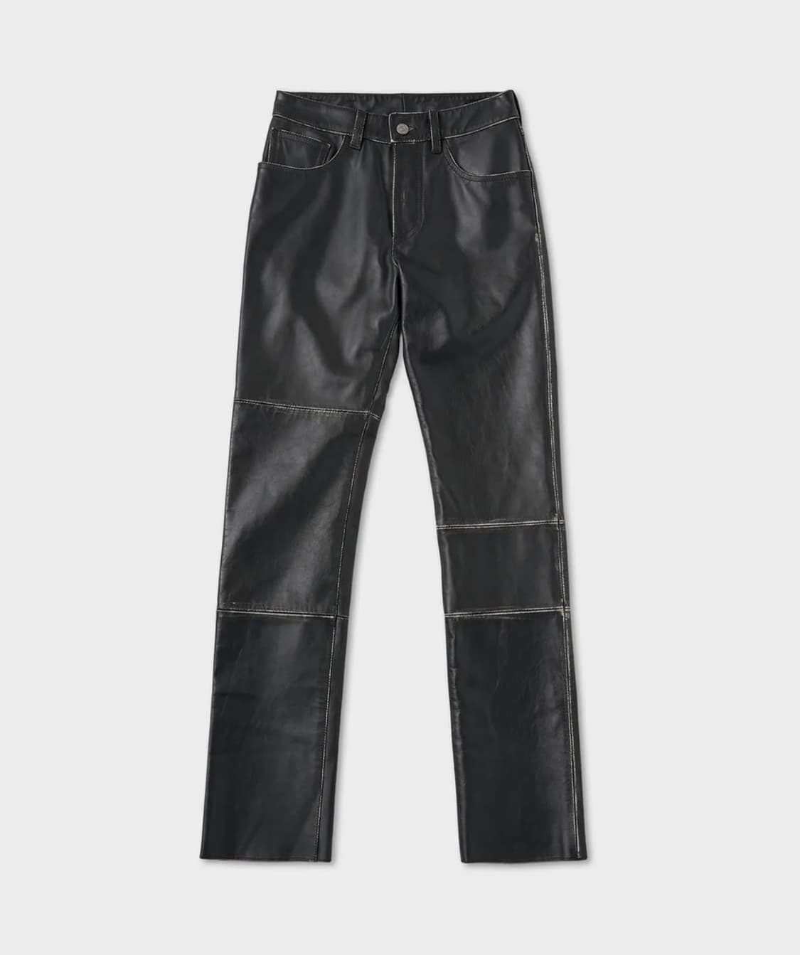 [26] MM6 5 포켓 레더 팬츠 - 블랙 상품이미지1