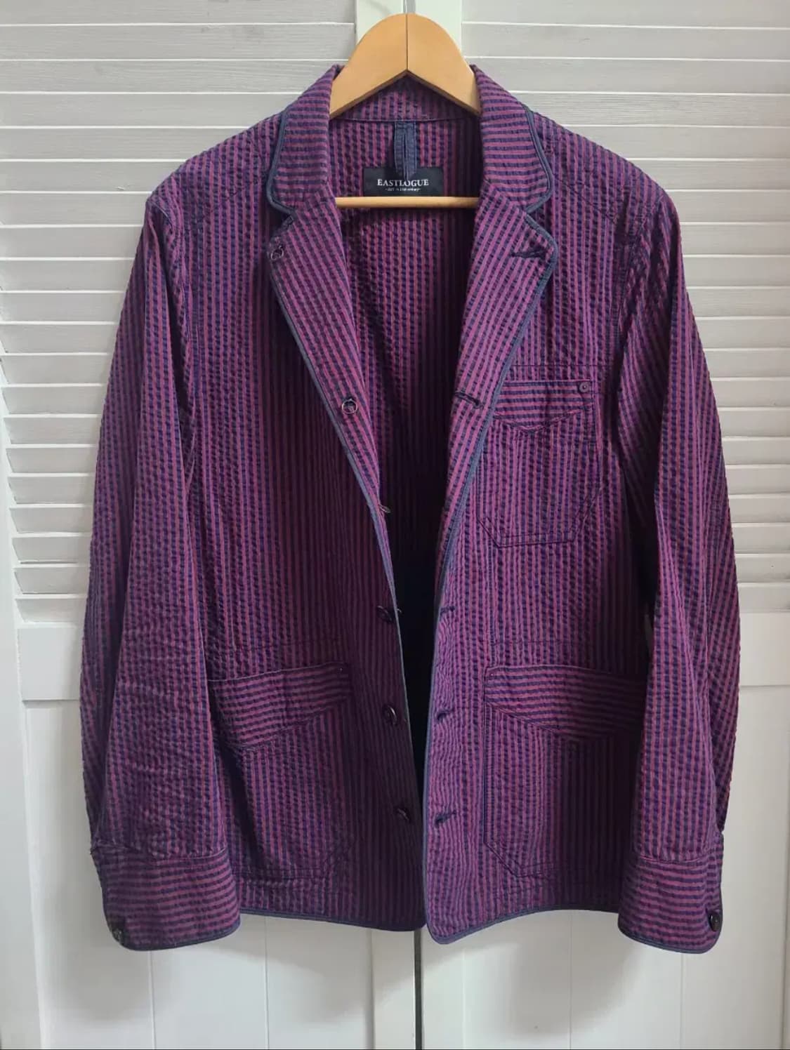 이스트로그 시어서커 체크 블레이저 자켓 상품이미지2