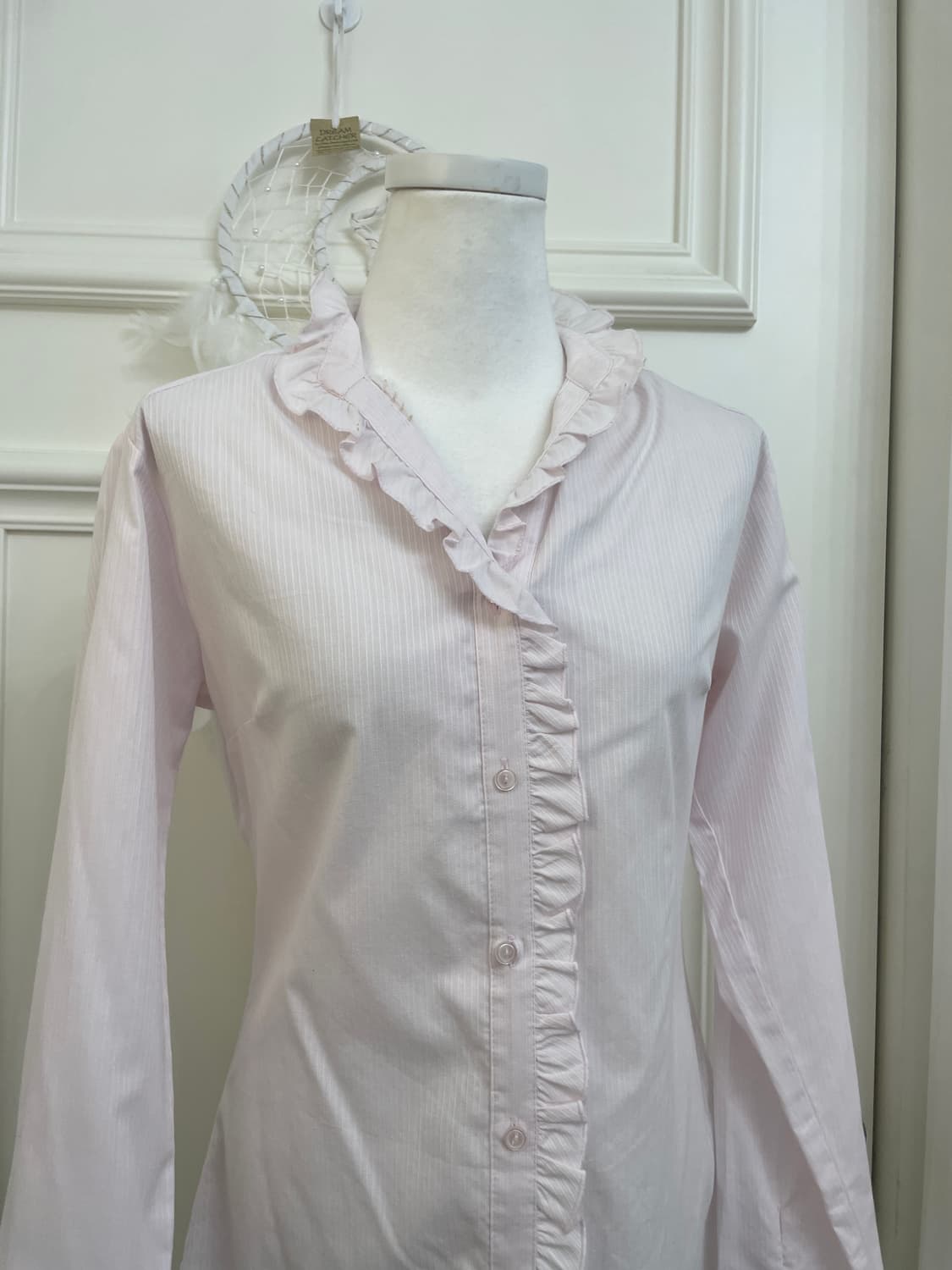 pink ruffle point lovely shirt&white lac 상품이미지9