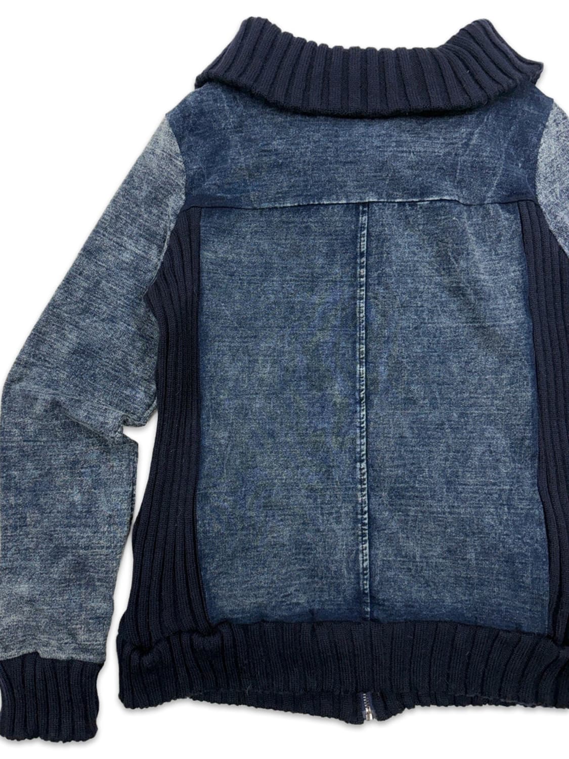 빈티지 Kavach 워싱 데님 니트 후드 집업 상품이미지7