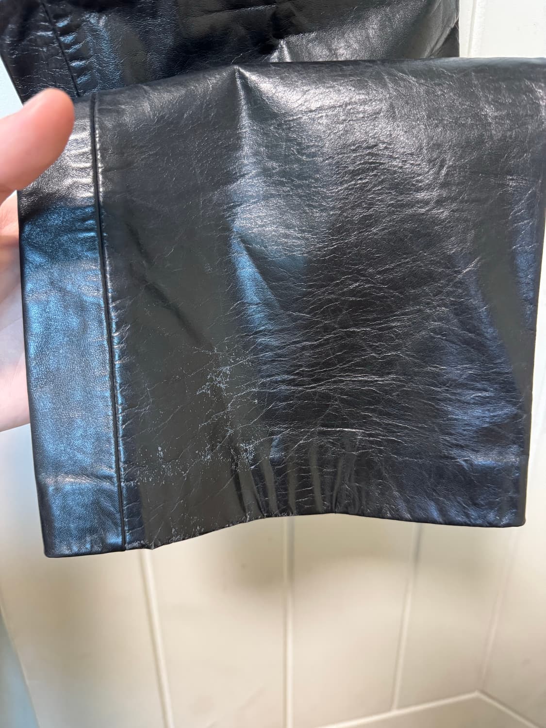 올드갭 부츠컷 레더 팬츠 상품이미지4