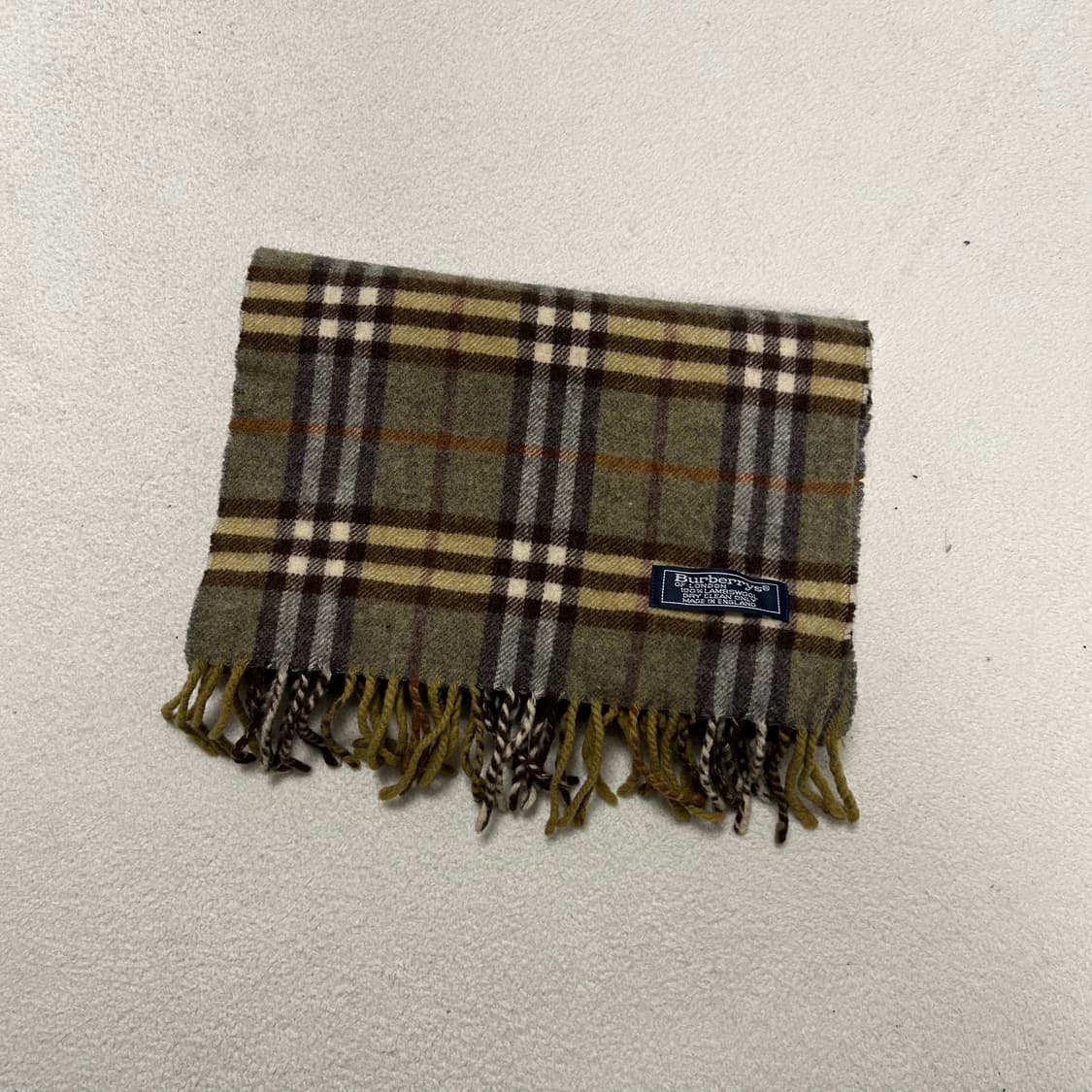 Burberry Khaki Lambswool Muffler 상품이미지4