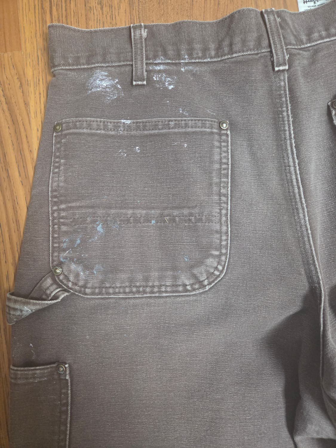 칼하트 브라운 더블니 워크팬츠 데미지 상품이미지5