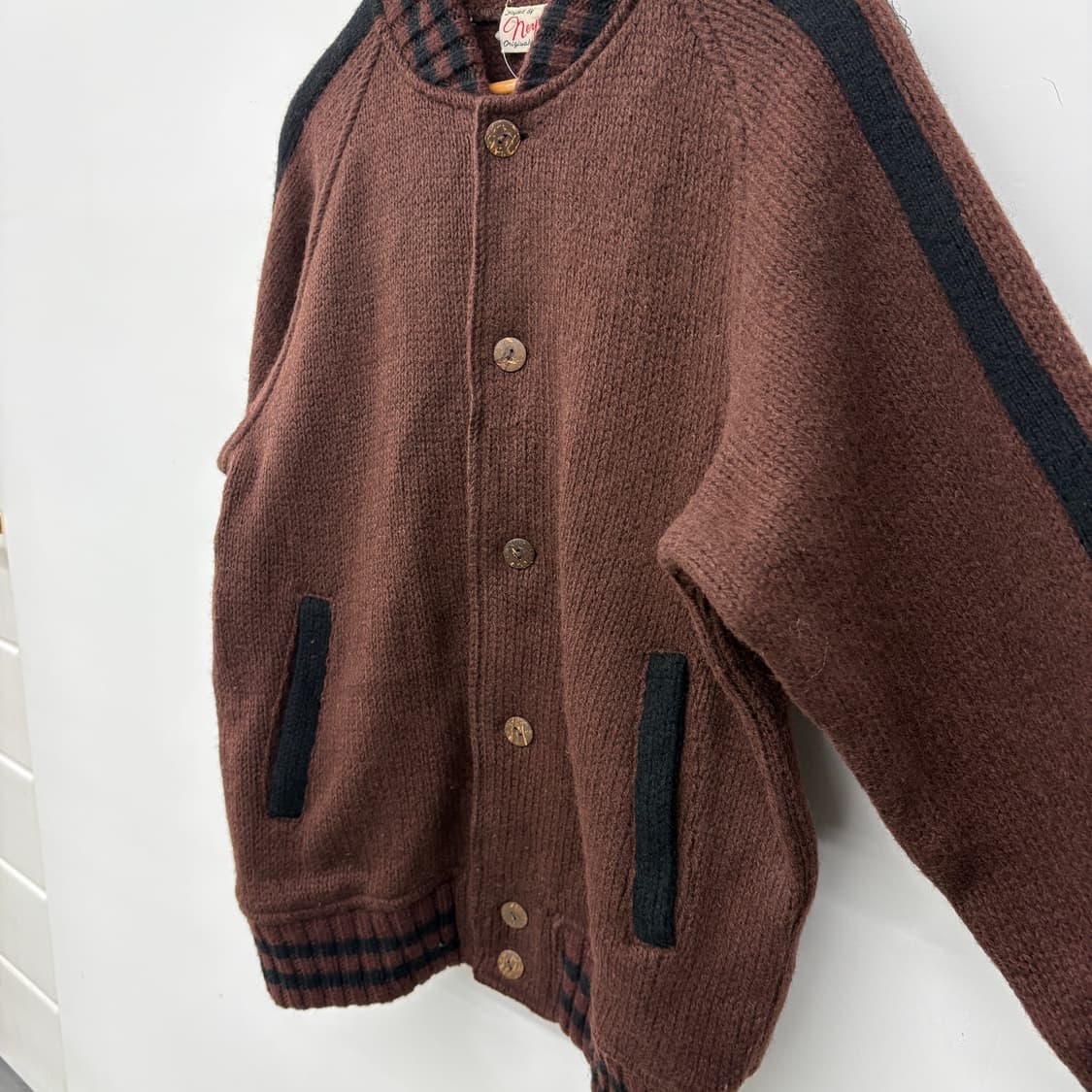 Norwich 니트 야구 점퍼 브라운 남L 상품이미지3