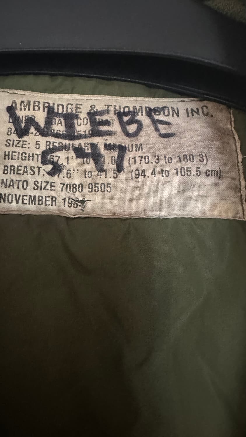 60s 오리지널 캐나다군 mk2 M-65 정글 퍼티그 필드 자켓 상품이미지3
