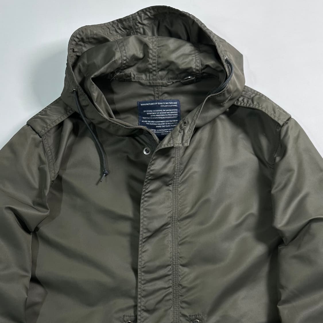 알파인더스트리 카키 후드 나일론 자켓 상품이미지2