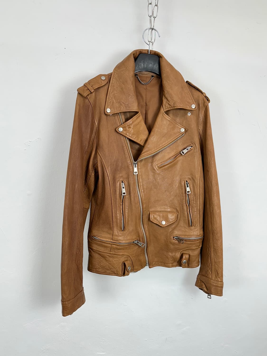 Multi-Zip Detail Lambskin Leather Jacket 상품이미지2