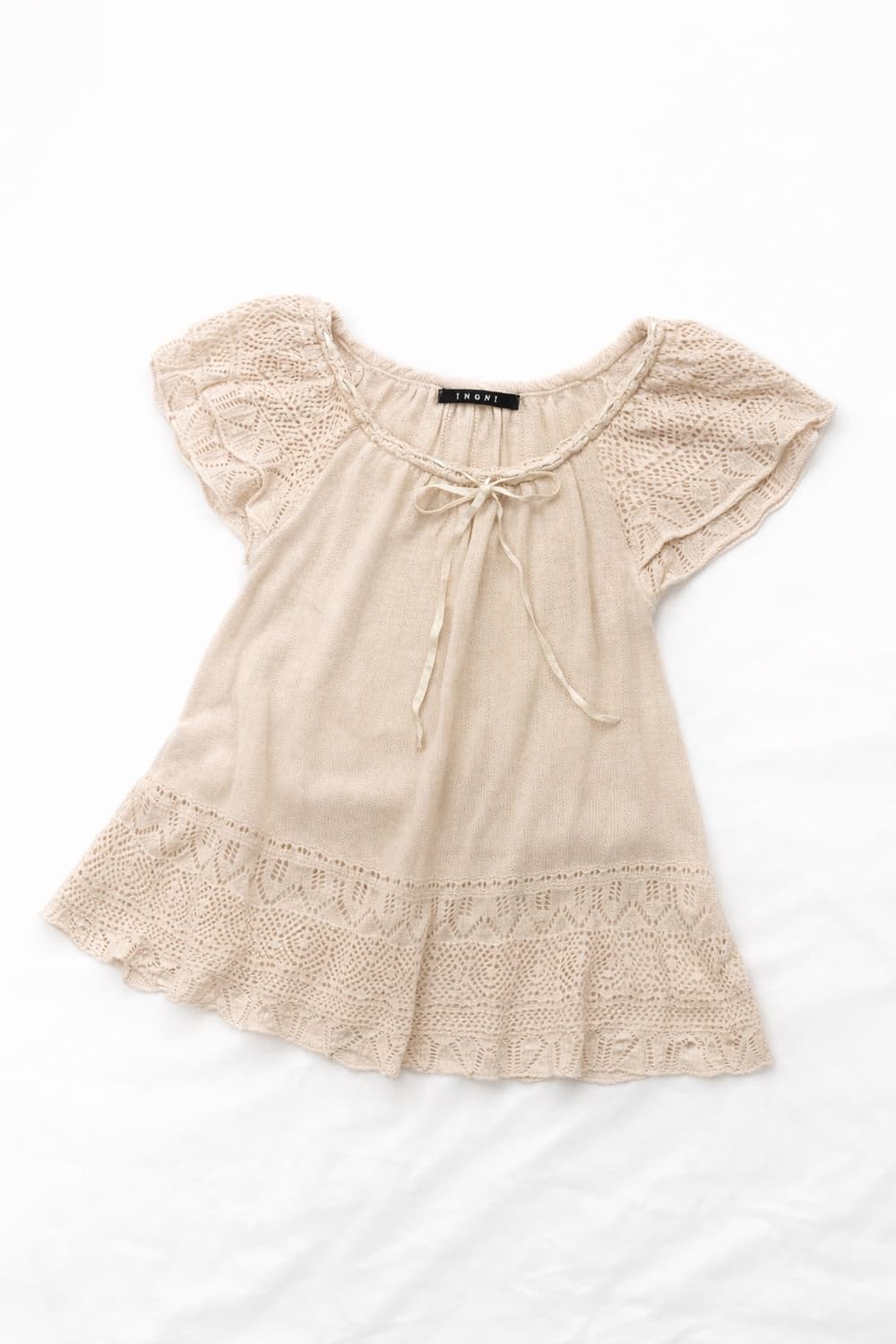 아이보리 레이스 니트 블라우스 (INGNI) 상품이미지1