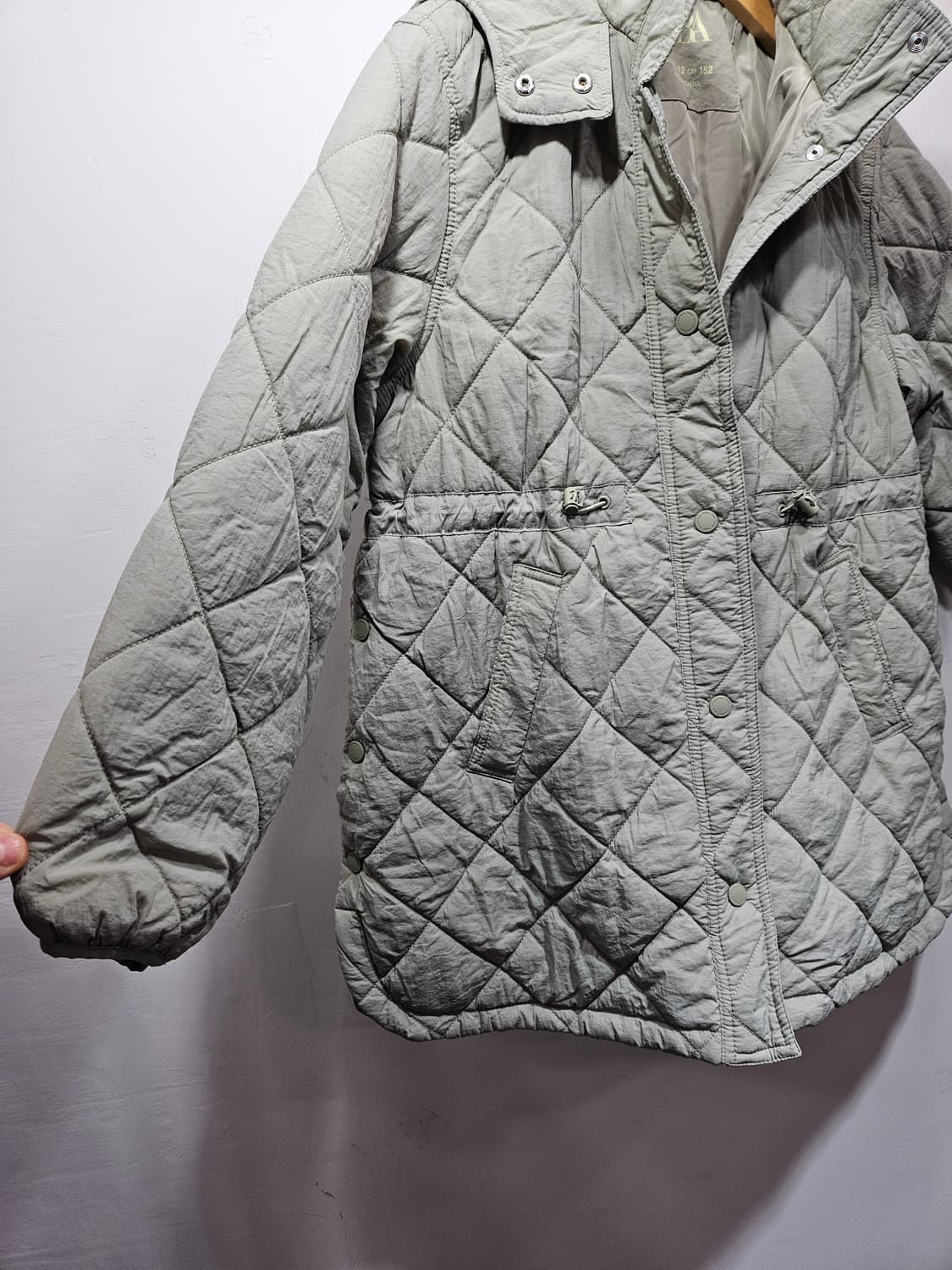 자라(ZARA) 아동 후드 퀼팅 자켓 민트색  상품이미지5