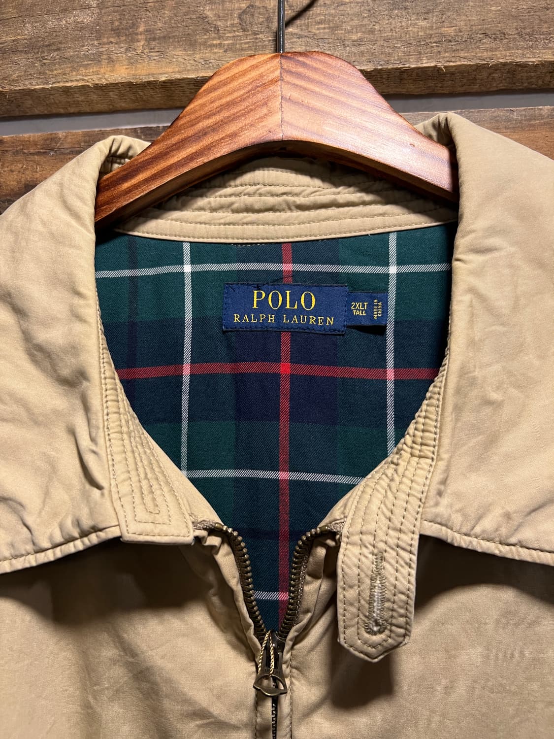 [2XL]폴로 랄프로렌 타탄체크 라이닝 베이지 드리즐러 자켓 상품이미지2