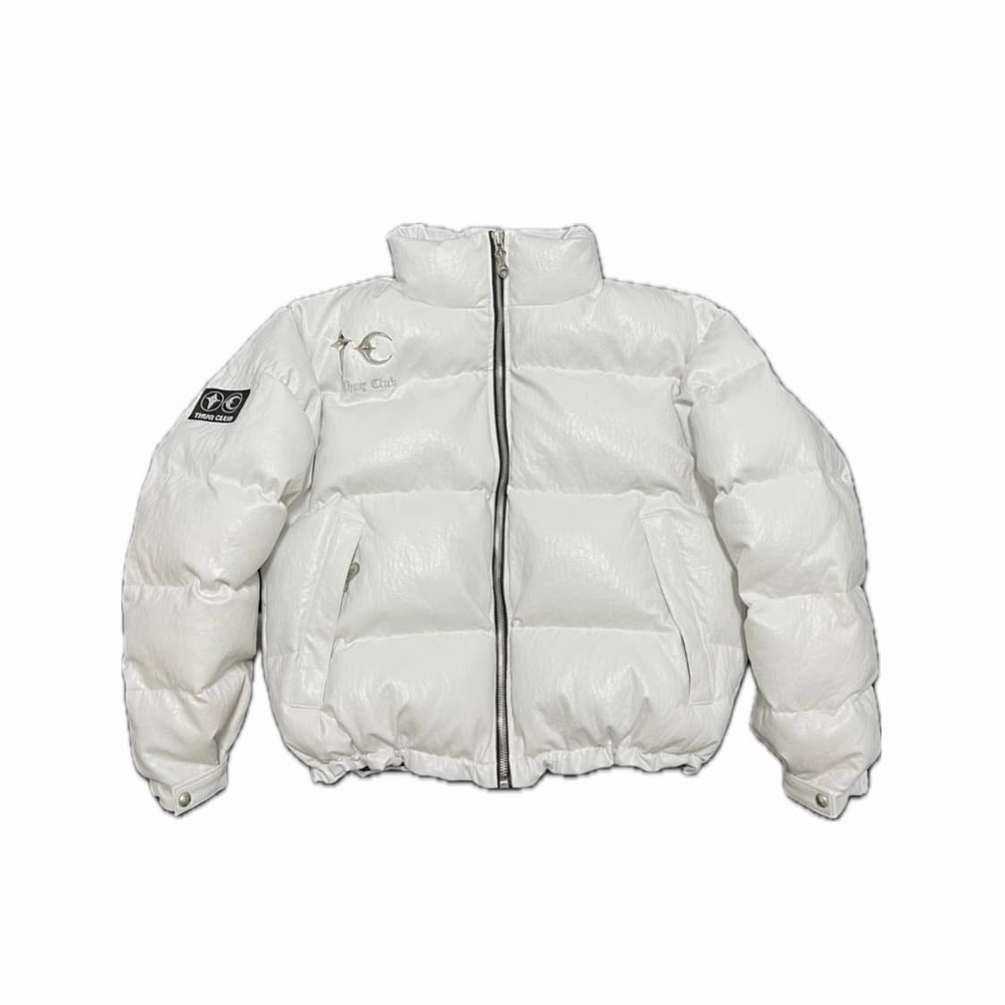 (1) 떠그클럽 레더 패딩 화이트 상품이미지1
