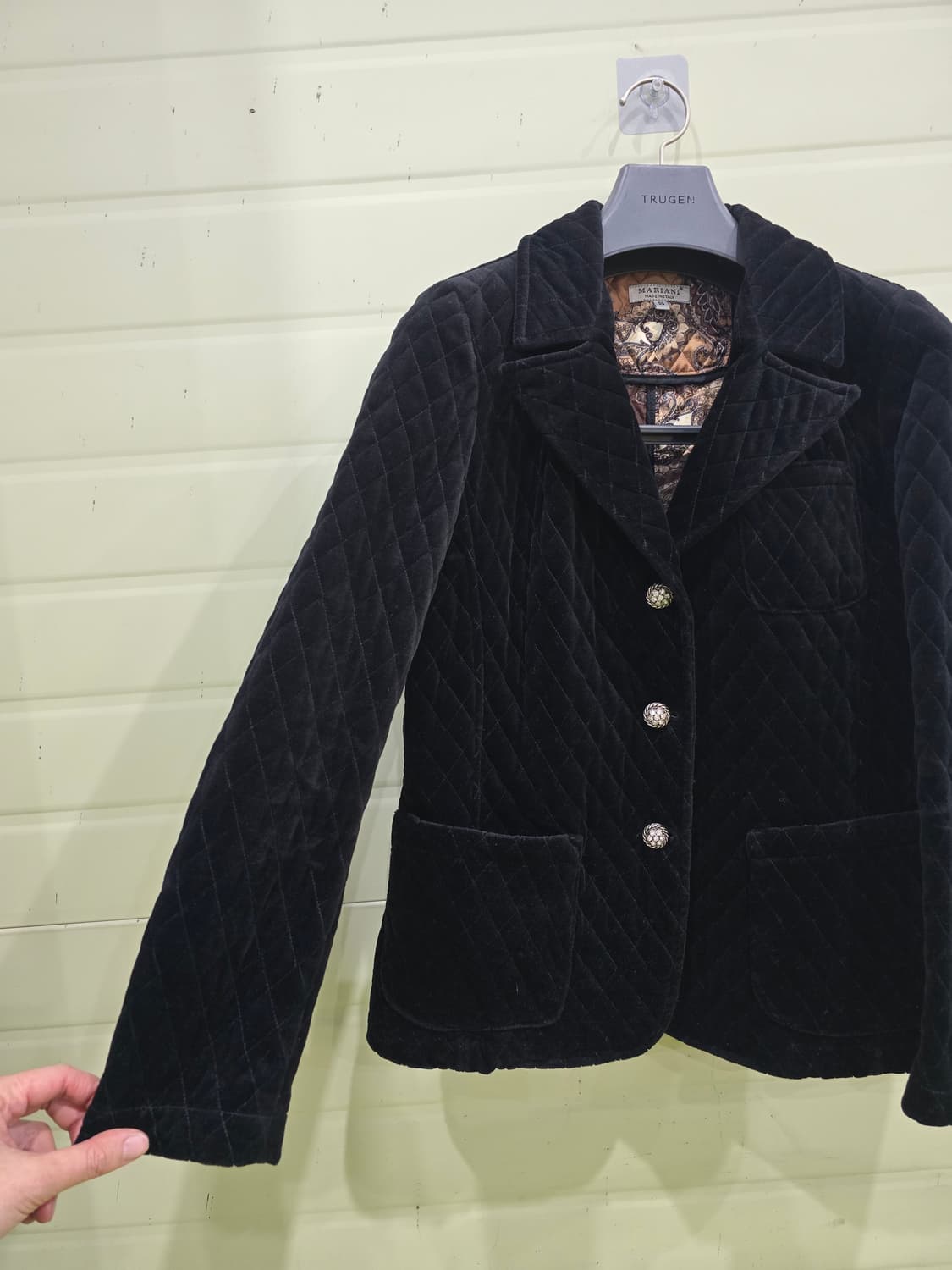 마리아니 블랙 벨벳 퀼팅 자켓 S 상품이미지8