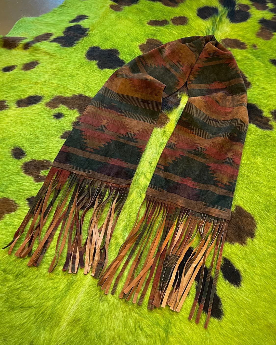 Western Vintage Real Leather Navajo Scaf 상품이미지4