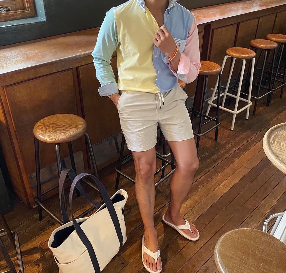 폴로 랄프로렌 컬러 블록 셔츠 (클래식핏 m, 100-103) 상품이미지1