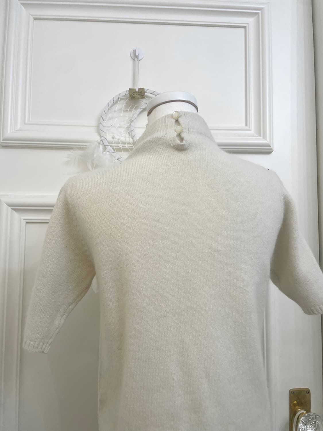 ivory neck beads&spangle point half knit 상품이미지4