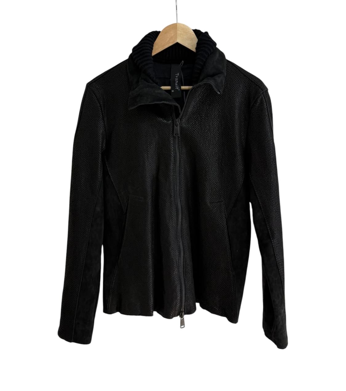 트랜짓 파이톤 가공 램 스킨 하이넥 자켓 상품이미지1