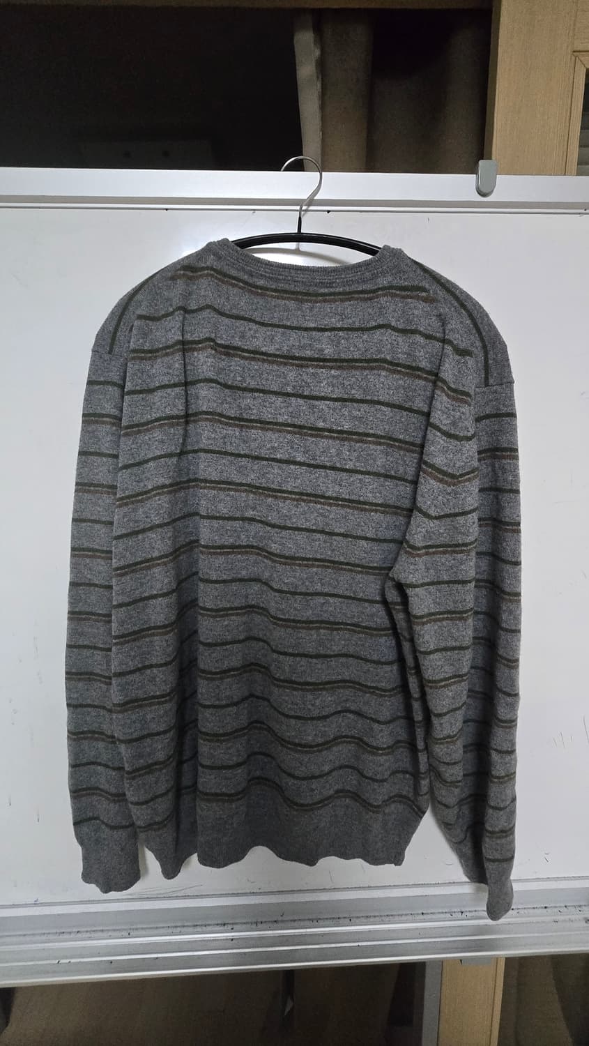 마이라이브러리 Button Stripe Knit Gray/Forest 상품이미지3