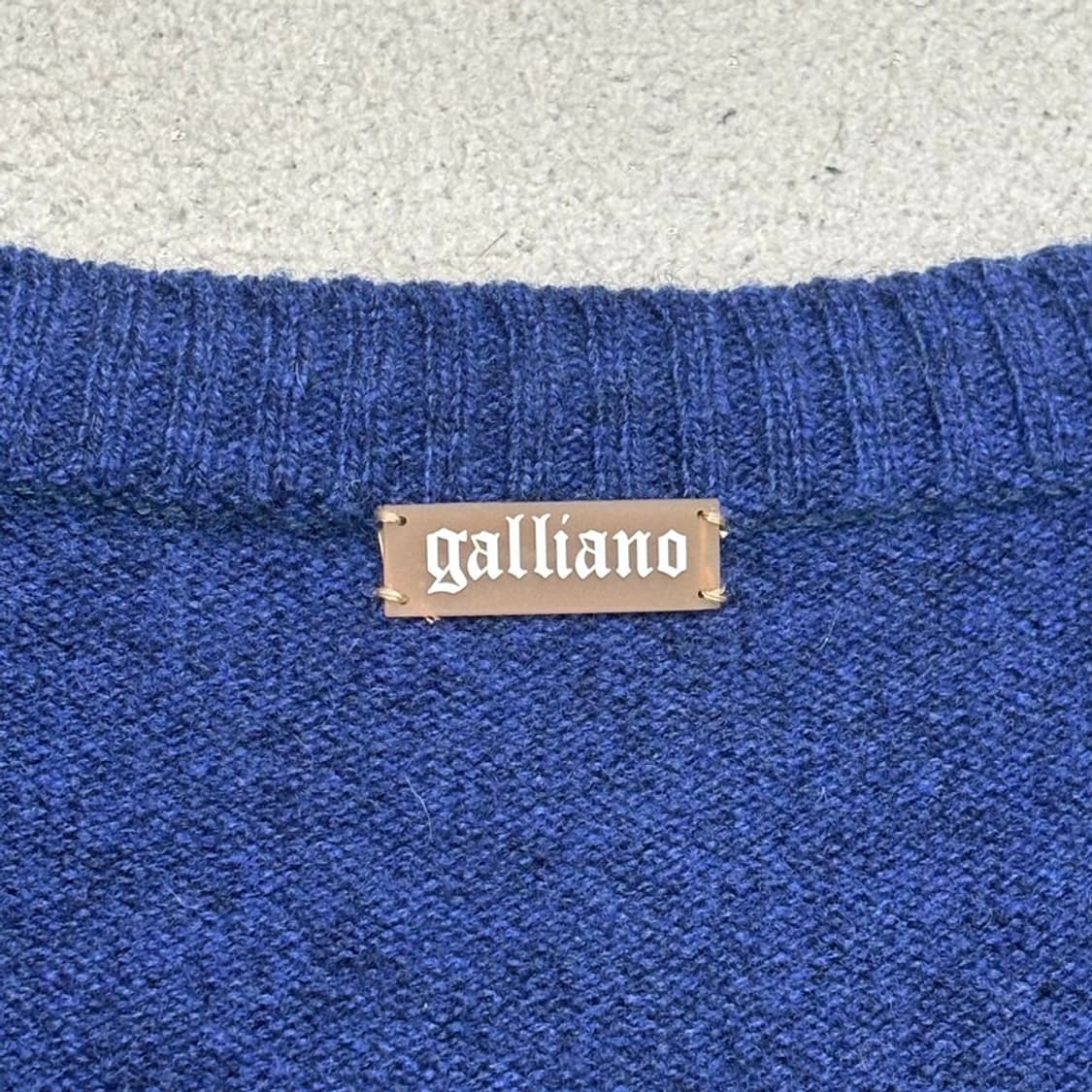GALLIANO 그라데이션 울 가디건 그레이 2XL 상품이미지5