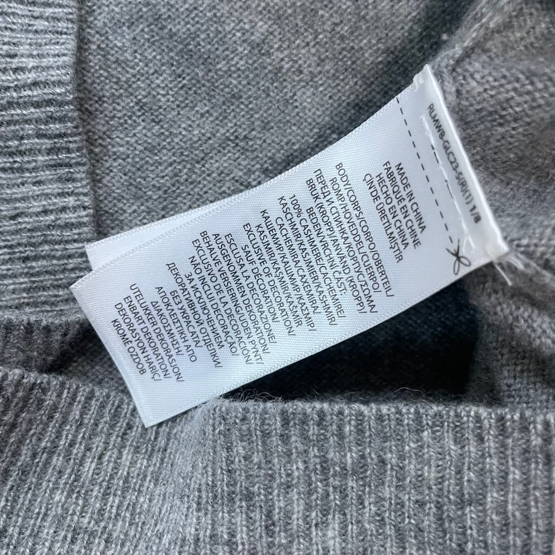 폴로 랄프로렌 포니 로고 캐시미어 라운드 니트 그레이 상품이미지4