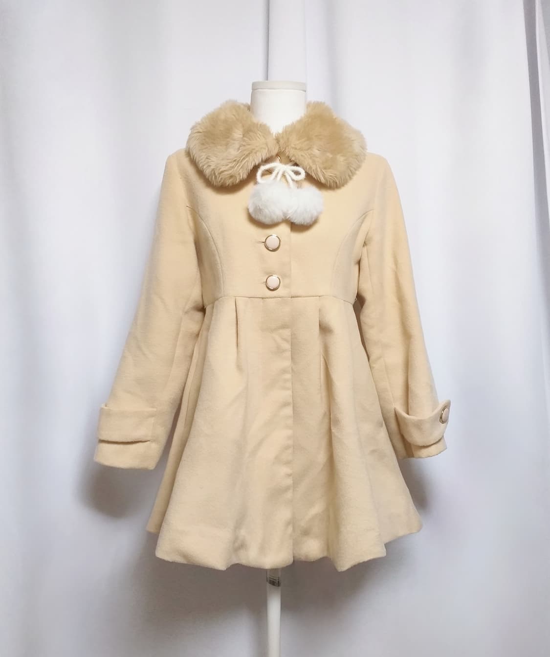 빈티지 플리츠코트 달천대장 라떼히메로맨틱갸루 로걀탑 스나계 캐캐체핀터깔 상품이미지1