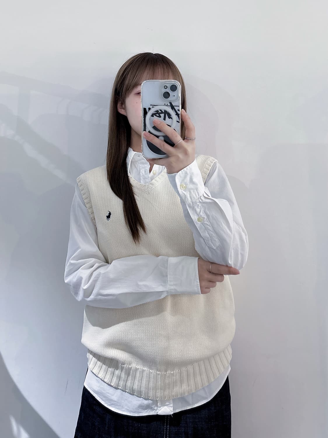 폴로랄프로렌 네이비포니 크림 니트조끼 상품이미지2