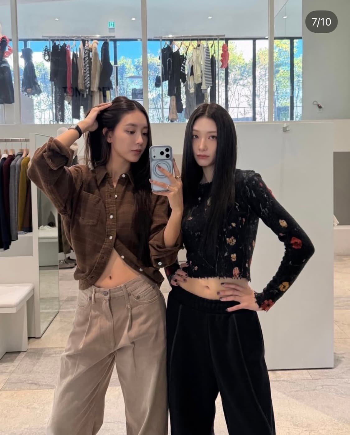 R13 랩 어라운드 체크 셔츠 브라운 새상품 상품이미지4