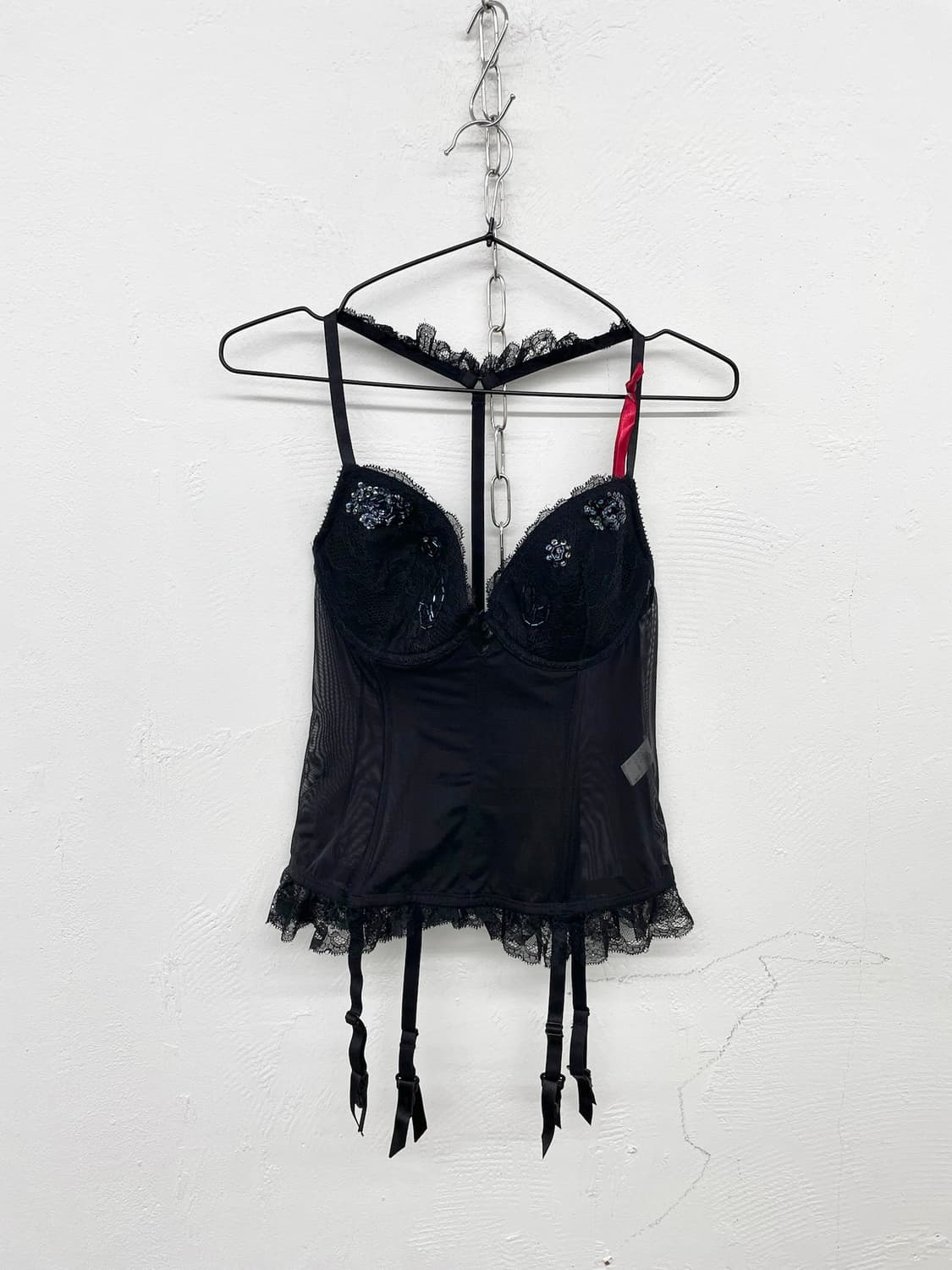 블랙 시어 가터 코르셋 상품이미지4