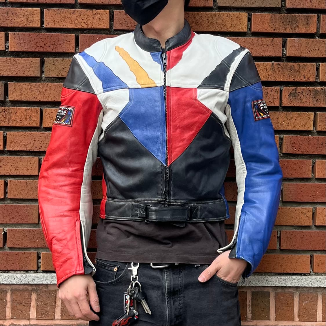 90s 빈티지 올드 가죽 레이싱 자켓 (100) 상품이미지6