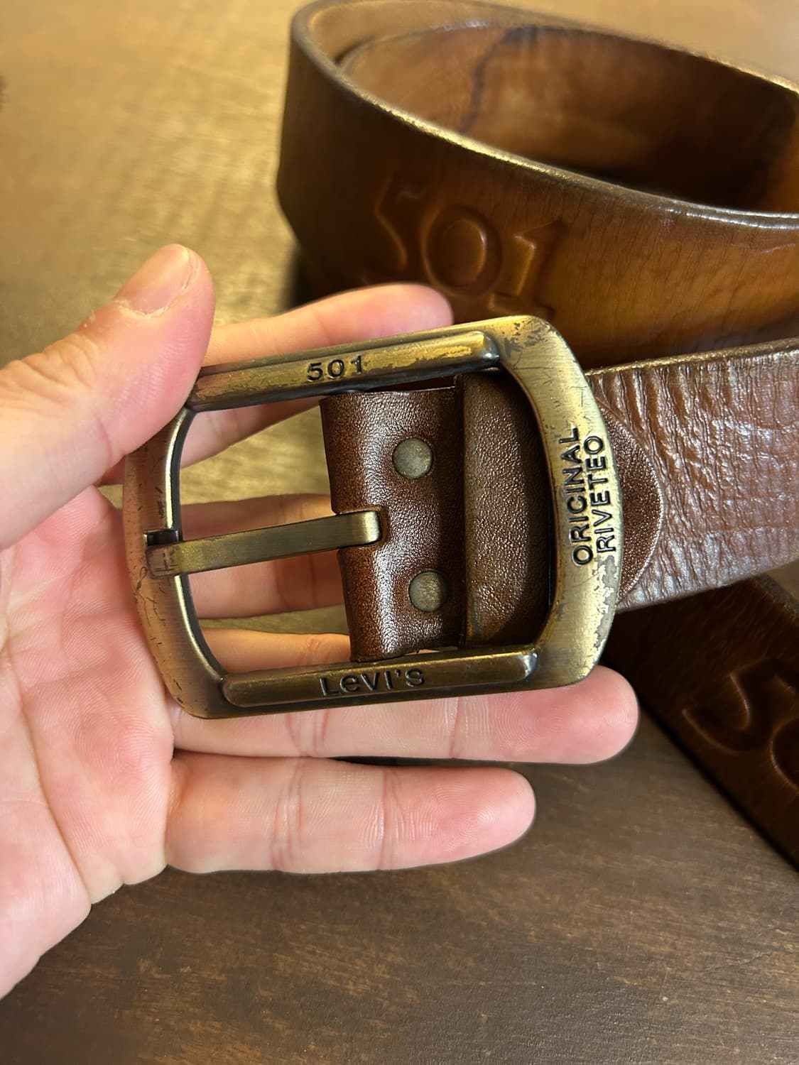 빈티지 리바이스501 레더벨트 상품이미지2