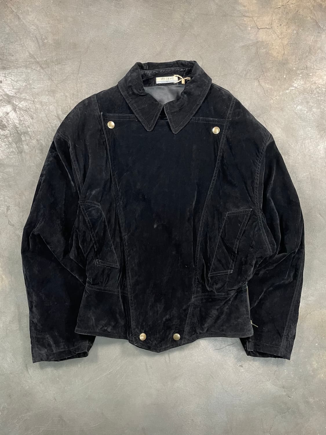 빈티지 벨벳 바이커 자켓 상품이미지1