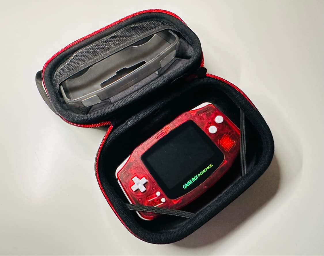 닌텐도 GBA 게임보이 어드밴스 IPS 백라이트 클리어 레드 판매 상품이미지1