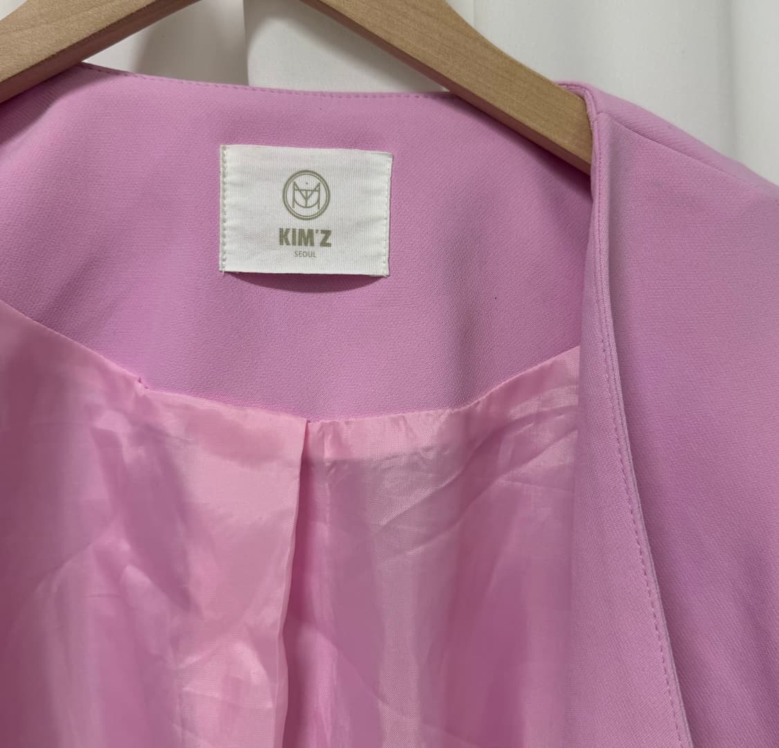 Kim'z 핑크 오버핏 노카라 자켓 상품이미지8