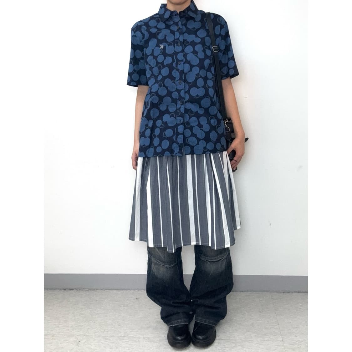 빈티지 야마모토 칸사이 블루 도트 셔츠 상품이미지2