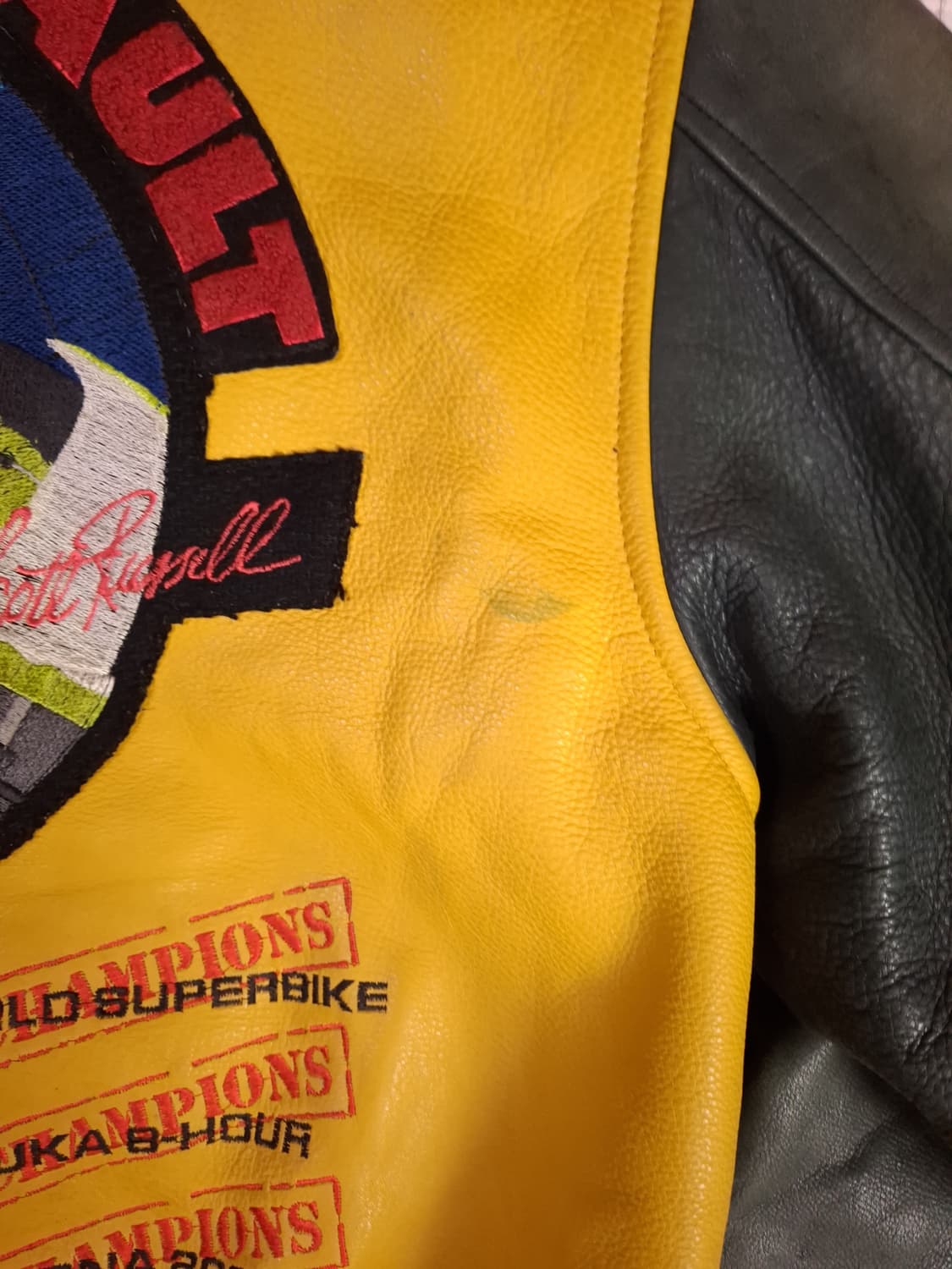 오리지날 90's 가와사키 리얼레더 레이싱바시티자켓 상품이미지2