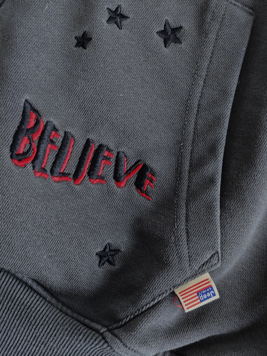 JEEP 레터링 후드 집업 그레이 M 상품이미지3