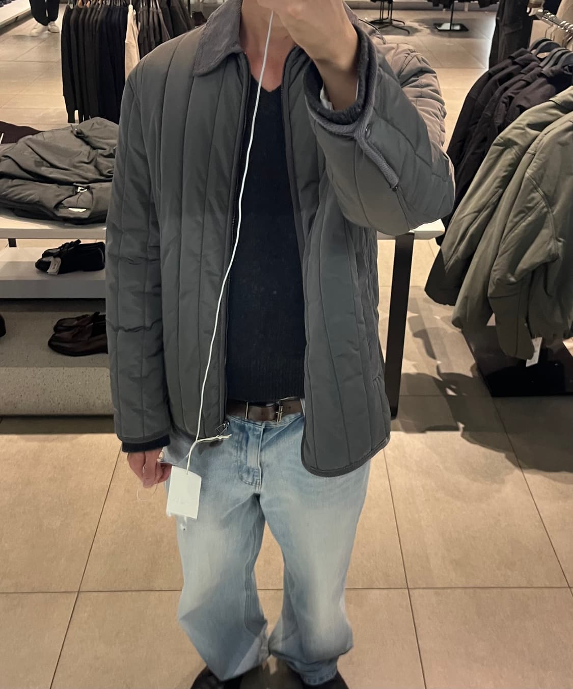 자라 콤비 네크라인 패딩 점퍼 상품이미지2