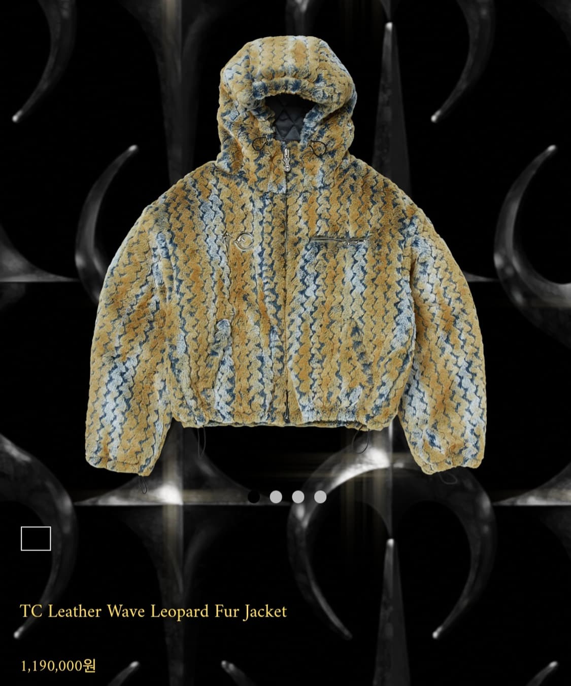 떠그클럽 25FW TC 웨이브 레오파드 퍼 자켓 상품이미지1