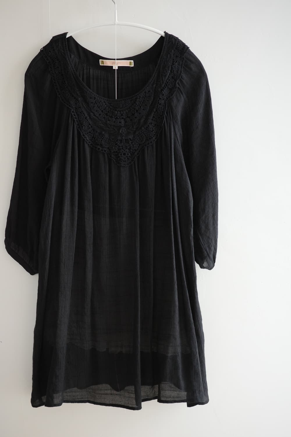 Vintage crochet black top 상품이미지3