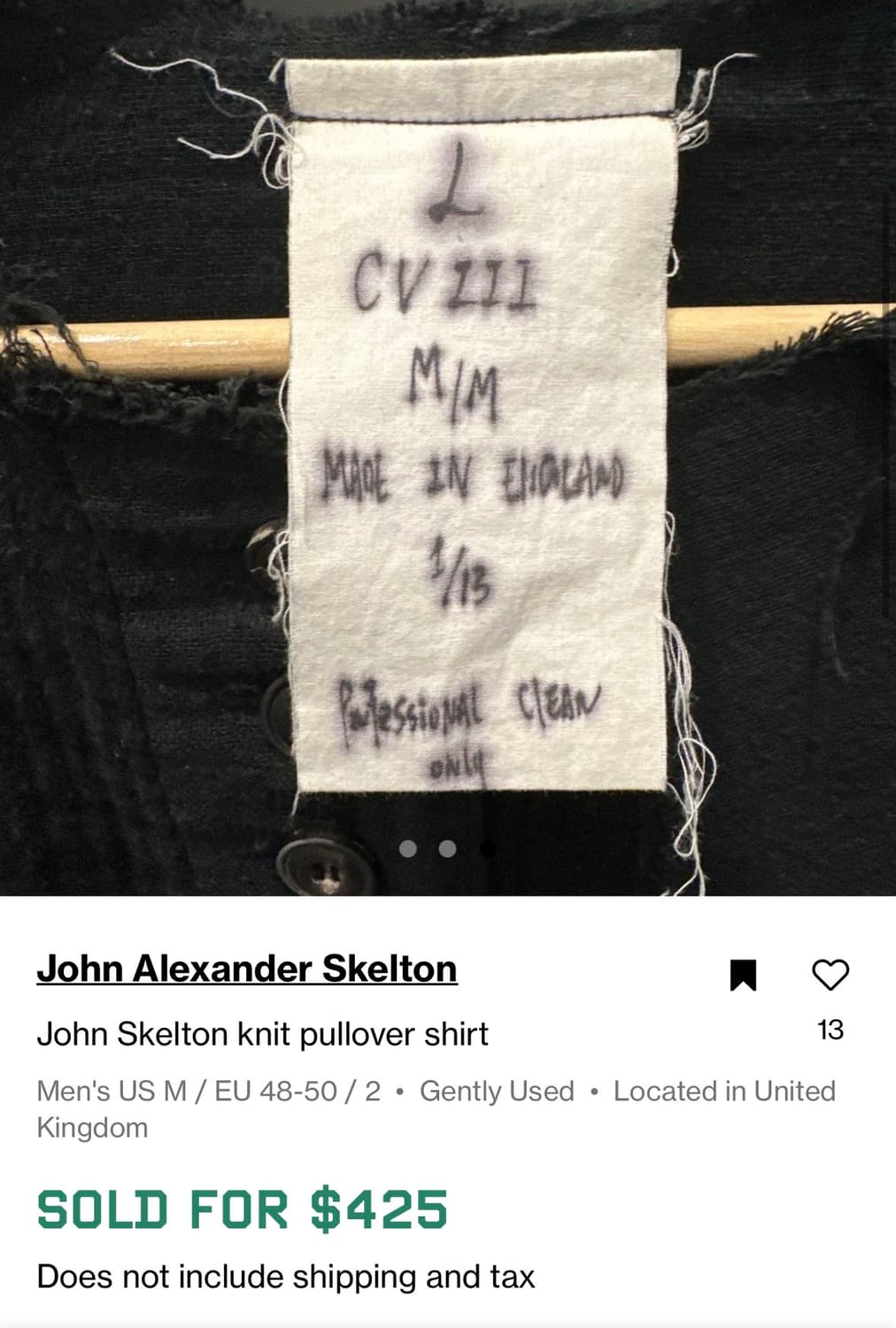 존 알렉산더 스켈튼 J.A.S CVIII 거즈 헨리넥 셔츠 상품이미지6