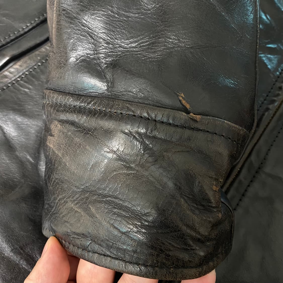 (38)에어로레더 하프벨트 홀스하이드 자켓 상품이미지6