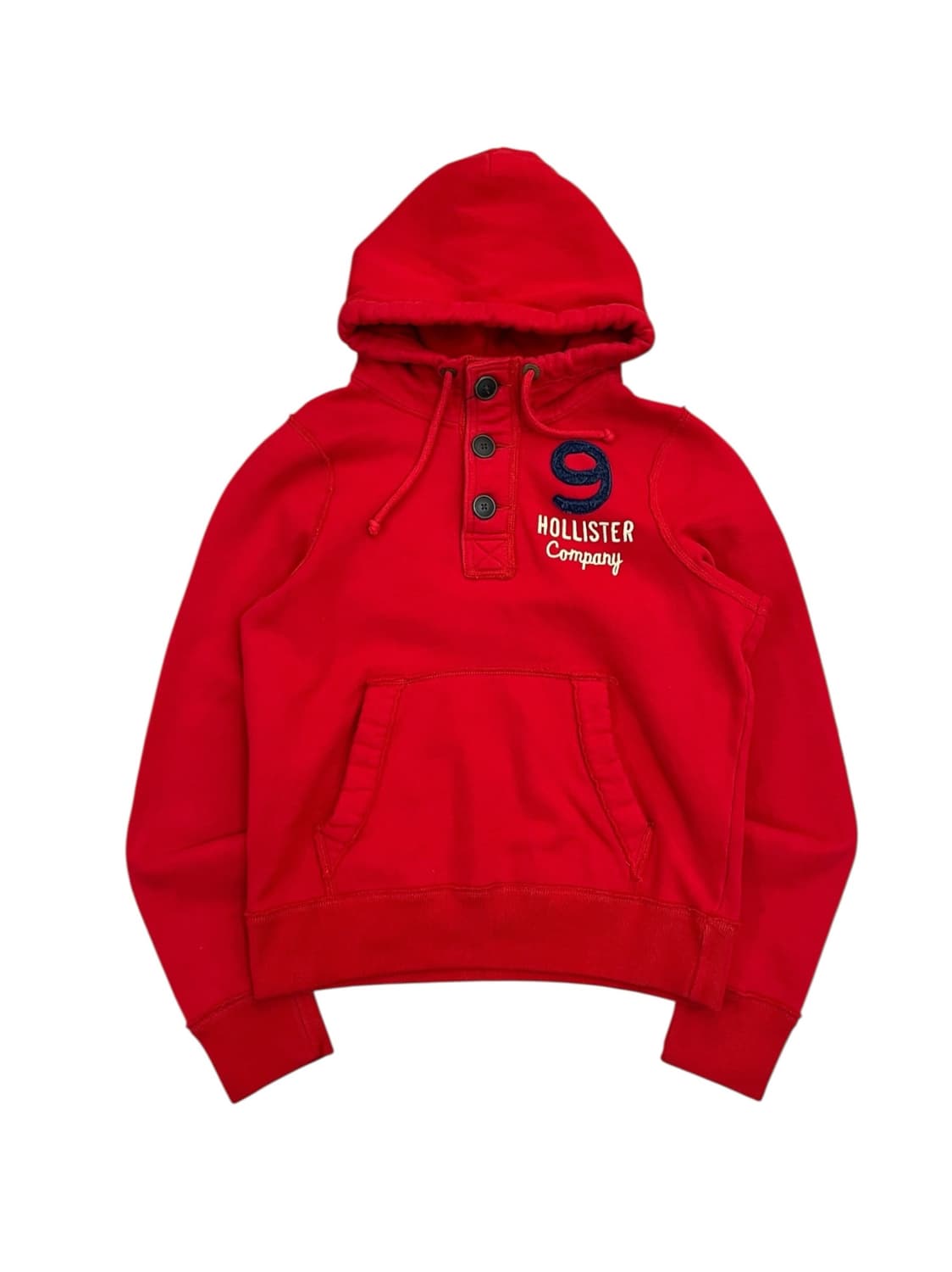 홀리스터 버튼 기모 후드티 레드 L #csz3024 상품이미지3
