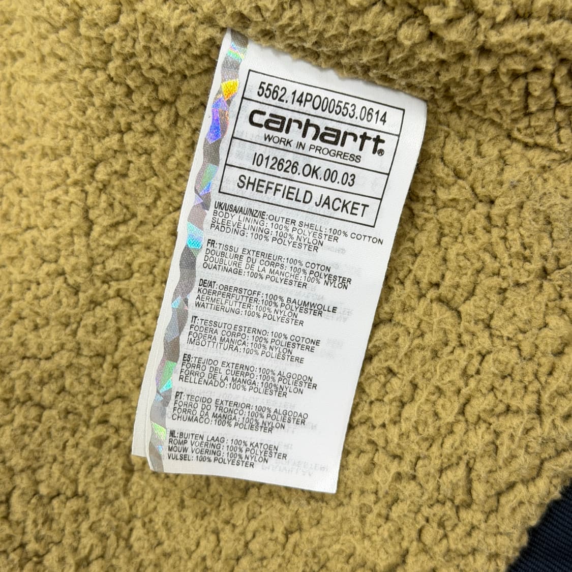 칼하트 WIP 양털 쉐르파 쉐필드 자켓 네이비 S 상품이미지5