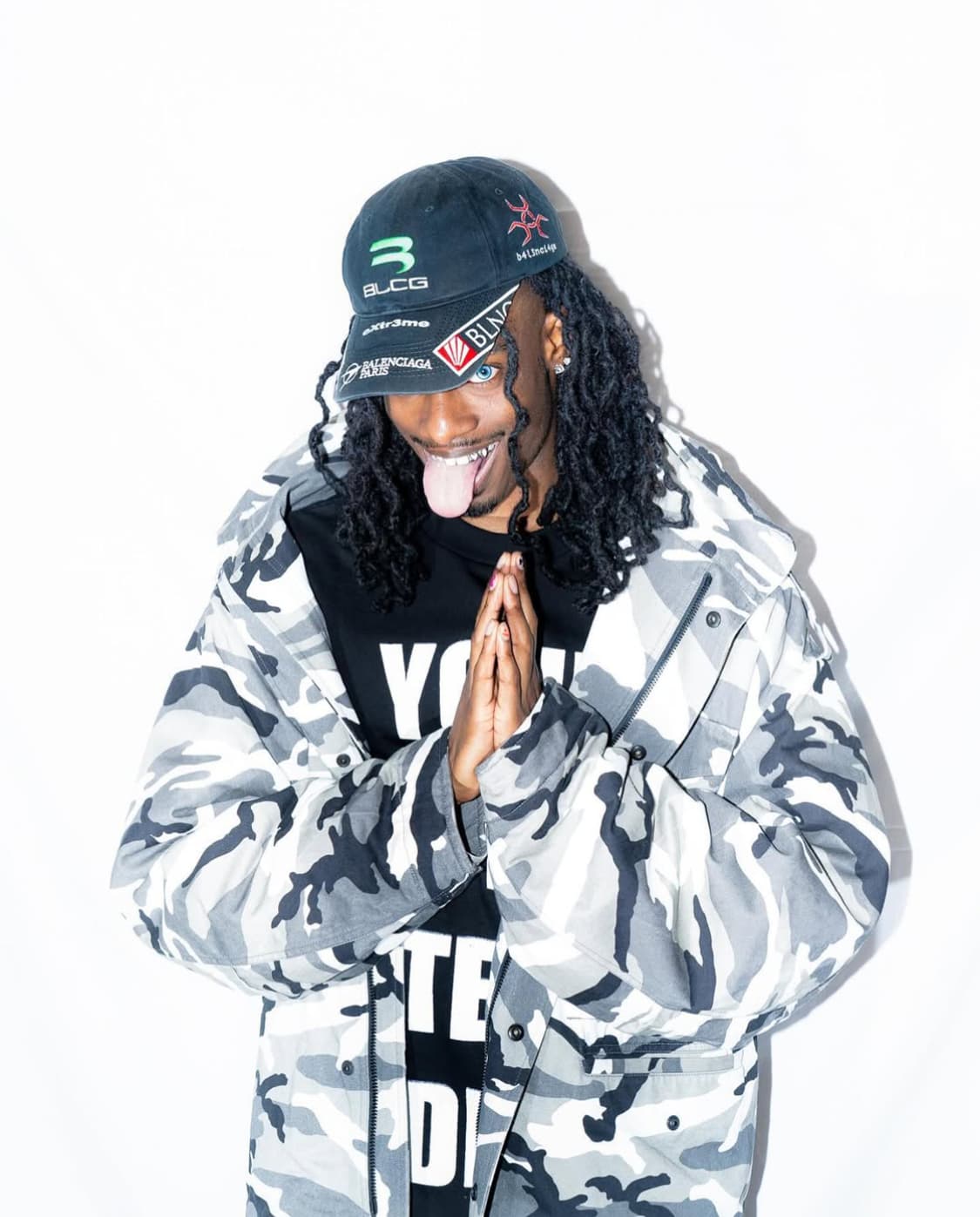 발렌시아가 오프숄더 오버사이즈 스노우 카모 파카 상품이미지4